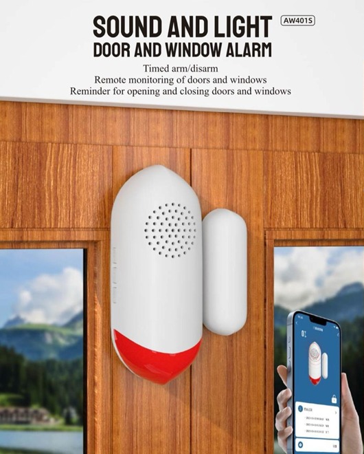 Wi-Fi Sound & Light Door/Window Magnetic Alarm
